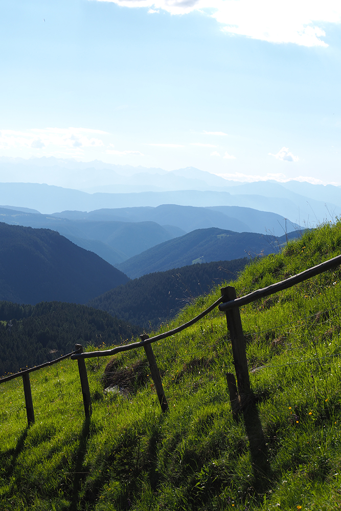 Aussicht in blaue Berge