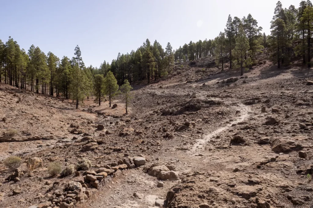 Blick vom nach dem Pass auf die zerklüftete Vulkanlandschaft Gran Canarias